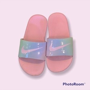 Kids Pink Nike Slides